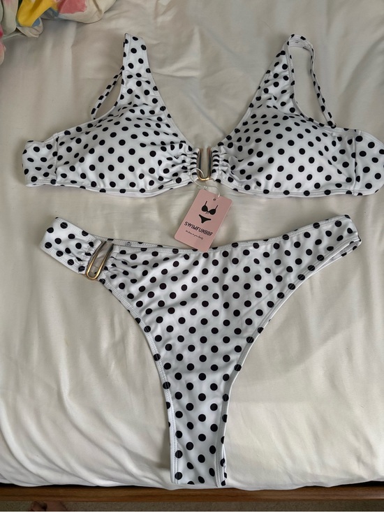 Other - Polka Dot Bikini Set with Gold Accents